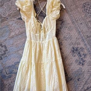 The Vintage Shop Light Yellow Backless Dress